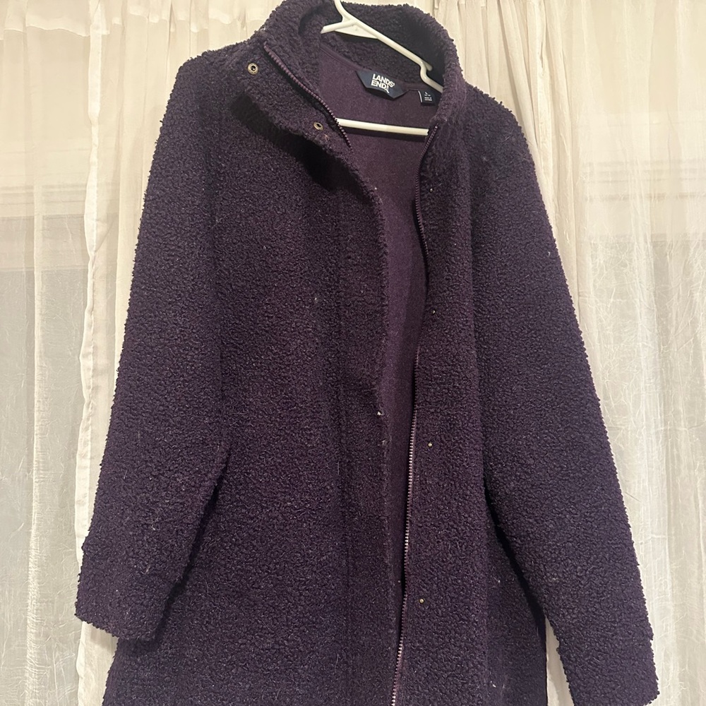 Lands' End Women's Deep Purple Teddy Jacket